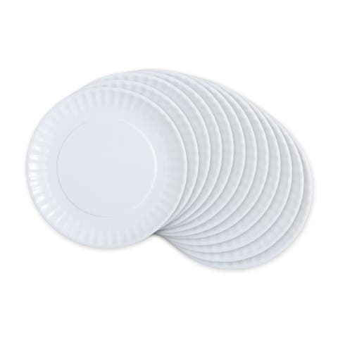 White Melamine Picnic Plate Set/12