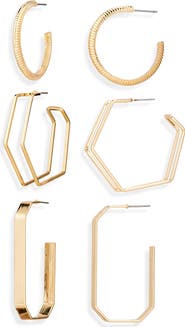 Tasha Set of 3 Assorted Hoop Earrings