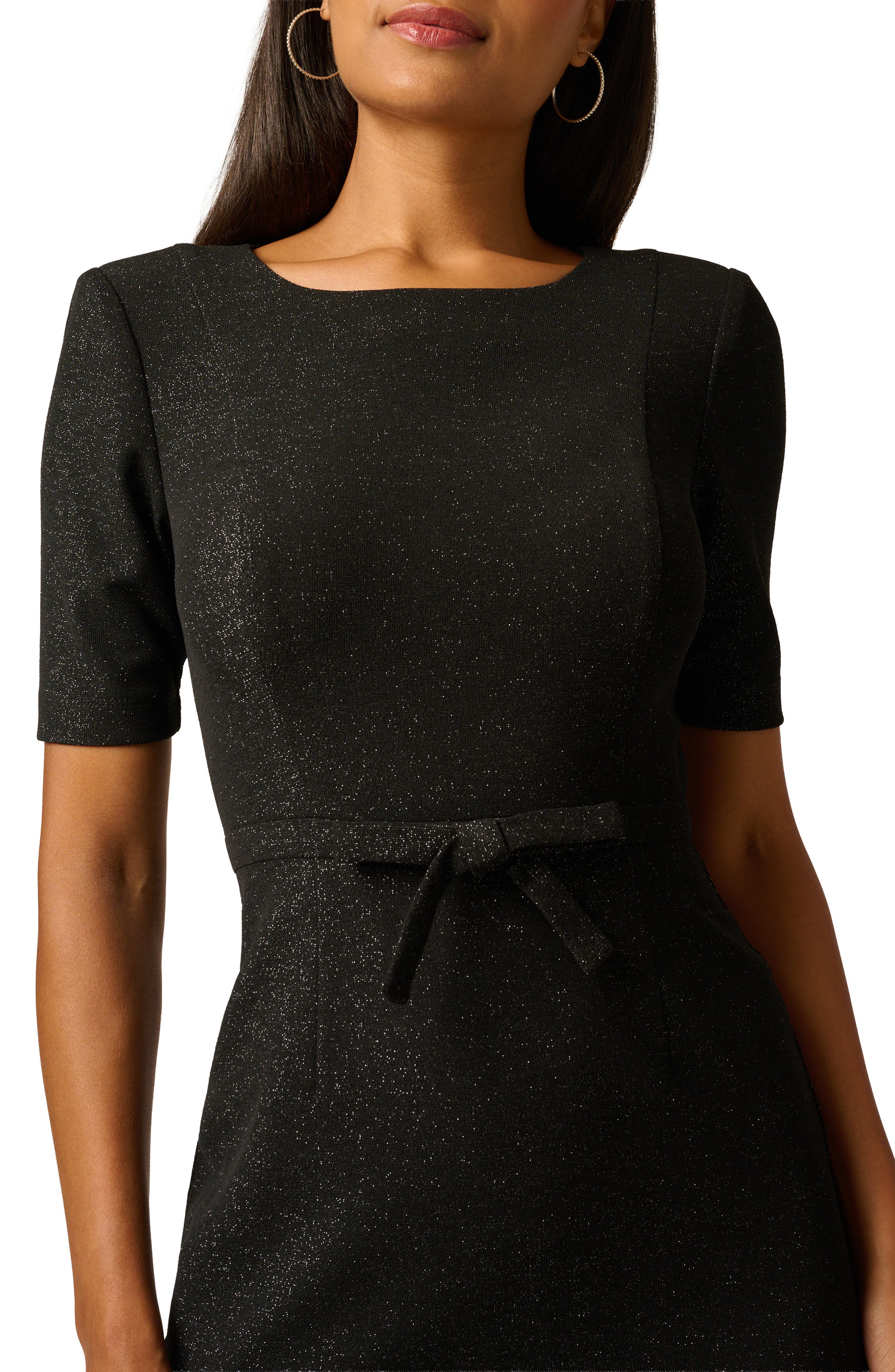 adrianna papell knit crepe bow sheath dress Stretch Shimmer Waist (Women) women's-apparel-size_l