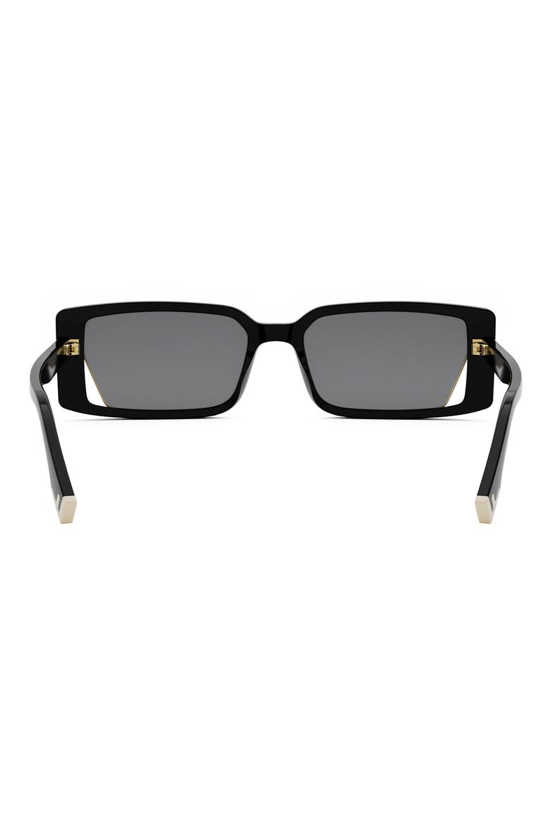 Way 53mm Rectangular Sunglasses, Alternate, color, SHINY BLACK / SMOKE