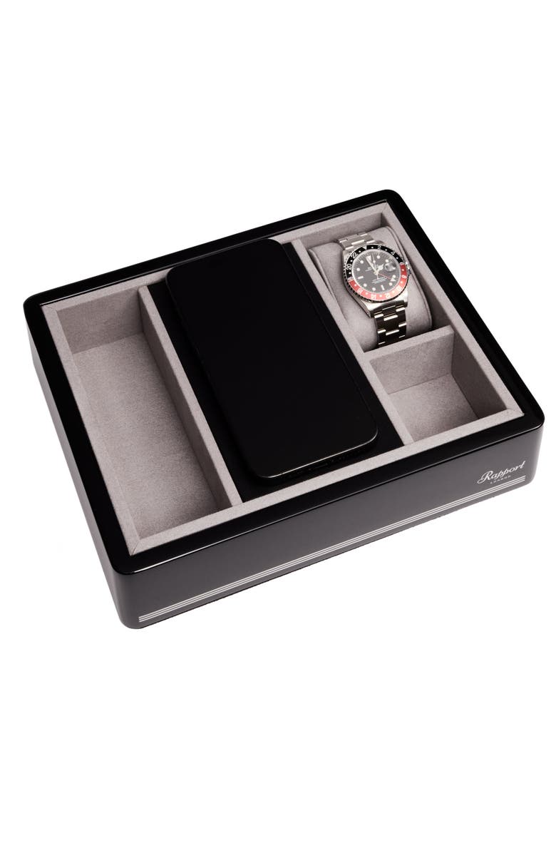 Rapport London FORMULA WIRELESS CHARGING TRAY, Alternate, color, Black