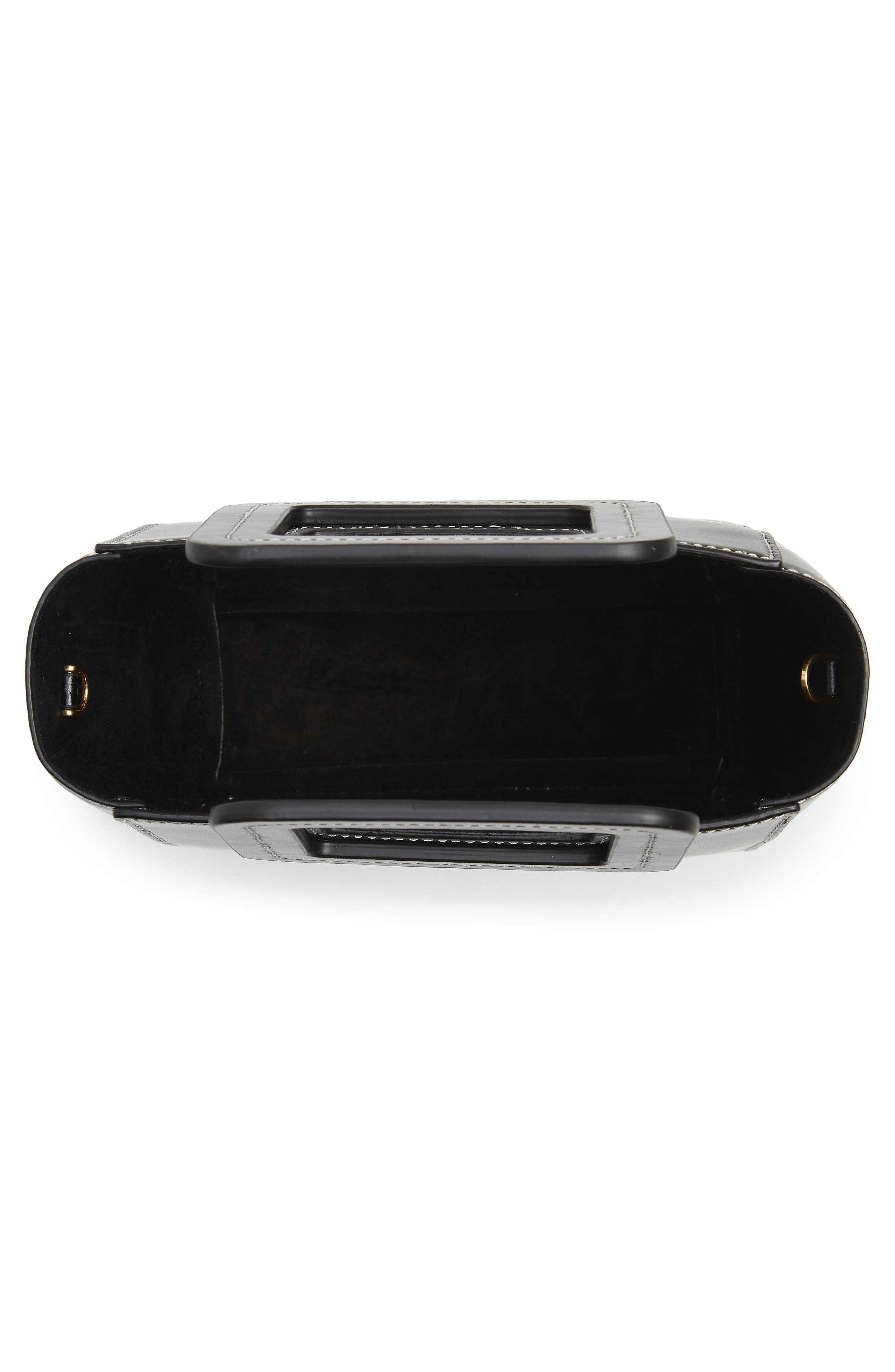 STAUD Mini Shirley Leather Satchel, Alternate, color, Black