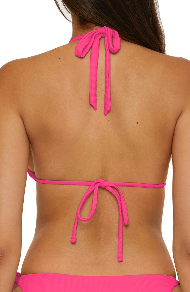 Becca Modern Edge Triangle Bikini Top, Alternate, color, Punch