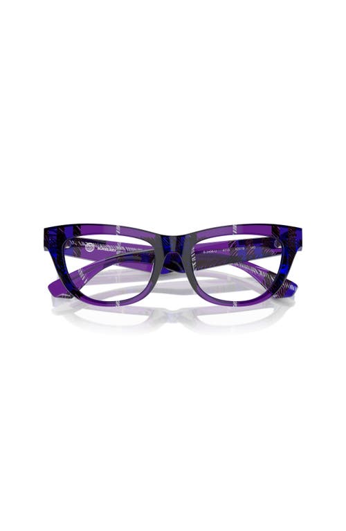 Burberry 50mm Rectangle Optical Glasses In Purple