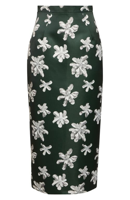 Emilia Wickstead Lorelei Floral Pencil Skirt In Green