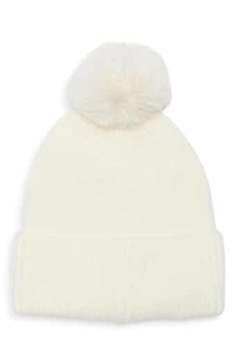 Mixed Metallic Faux Fur Pom Beanie