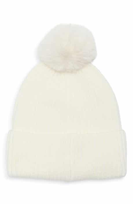 Mixed Metallic Faux Fur Pom Beanie