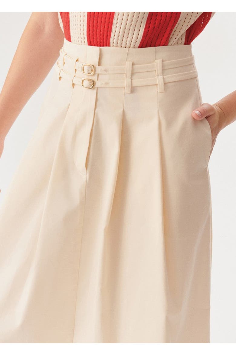 Evelynn Midi Skirt, Alternate, color, Ecru