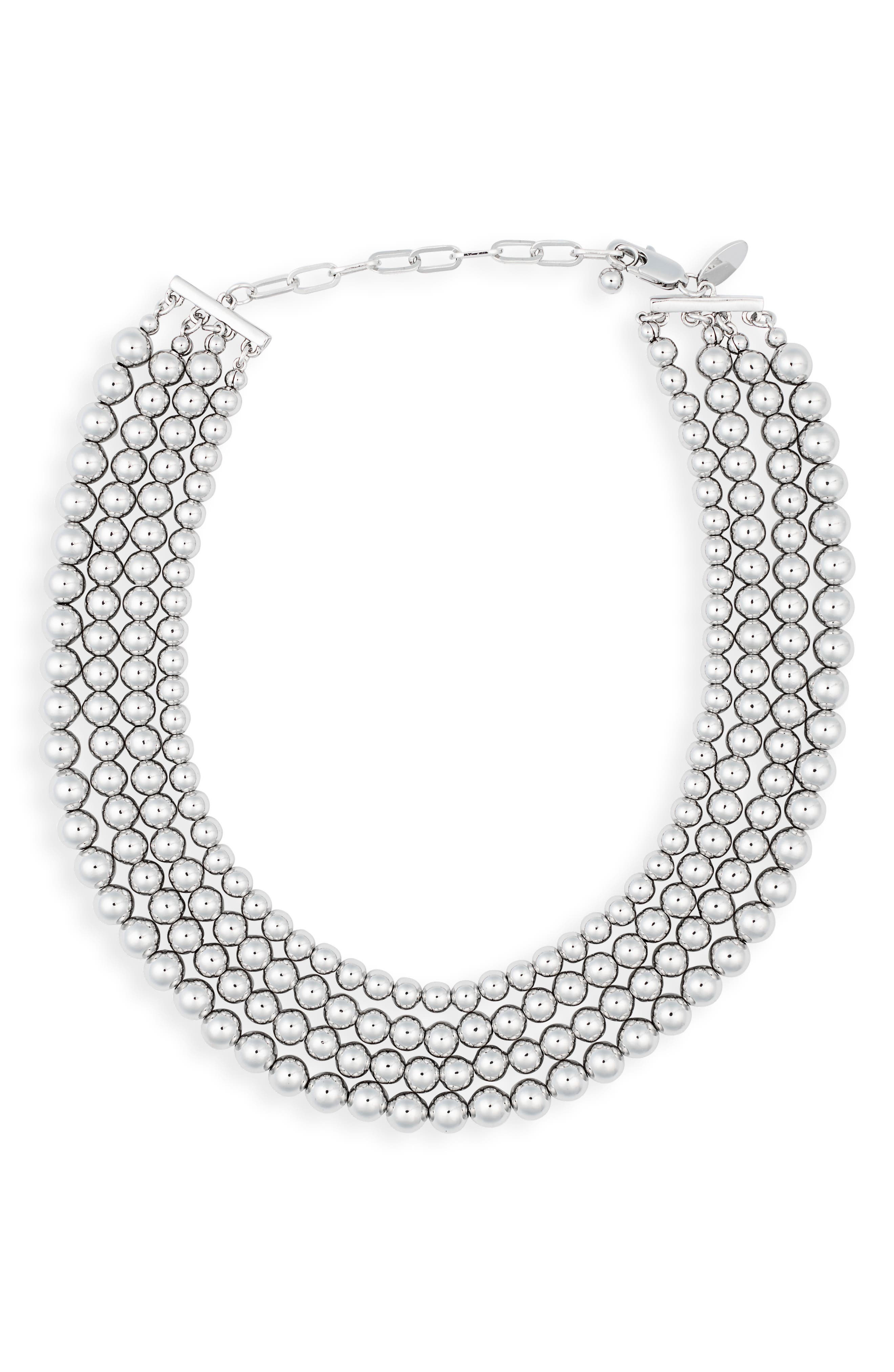 Round Beaded Multi-Strand Choker