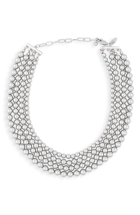 Round Beaded Multi-Strand Choker