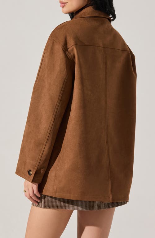 Astr The Label Presleigh Faux Suede Jacket In Brown