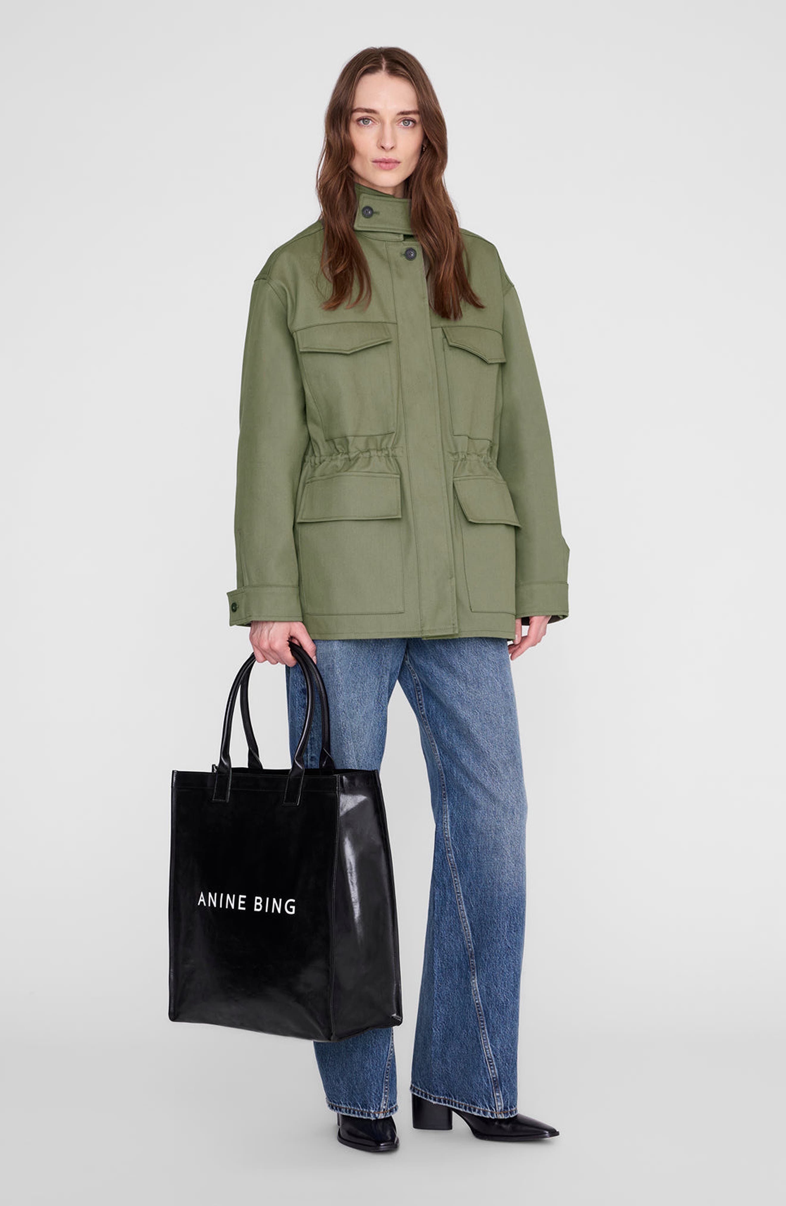 Leonie Coated Canvas Tote, Alternate, color, Black