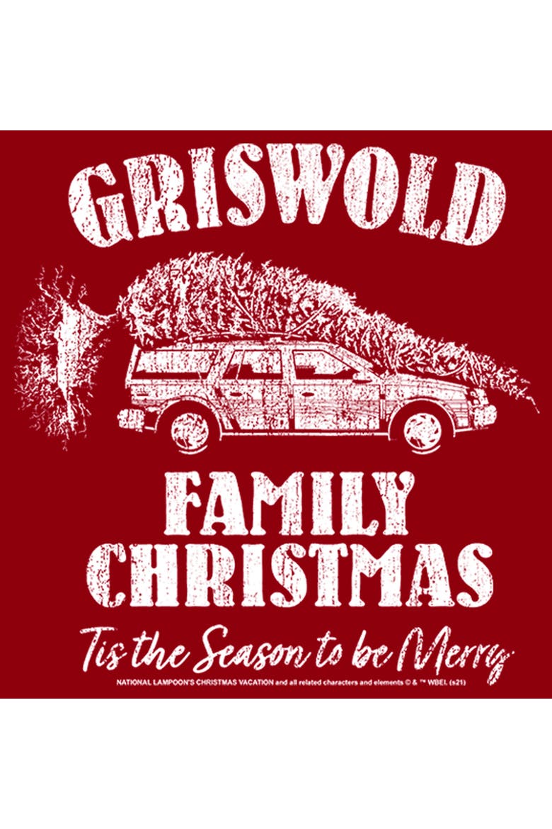 Men's National Lampoon's Christmas Vacation Griswold Distressed Logo  Graphic T-Shirt, Alternate, color, Cardinal