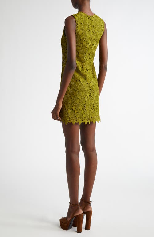 Giambattista Valli Floral Lace Sleeveless Mini Dress In Green