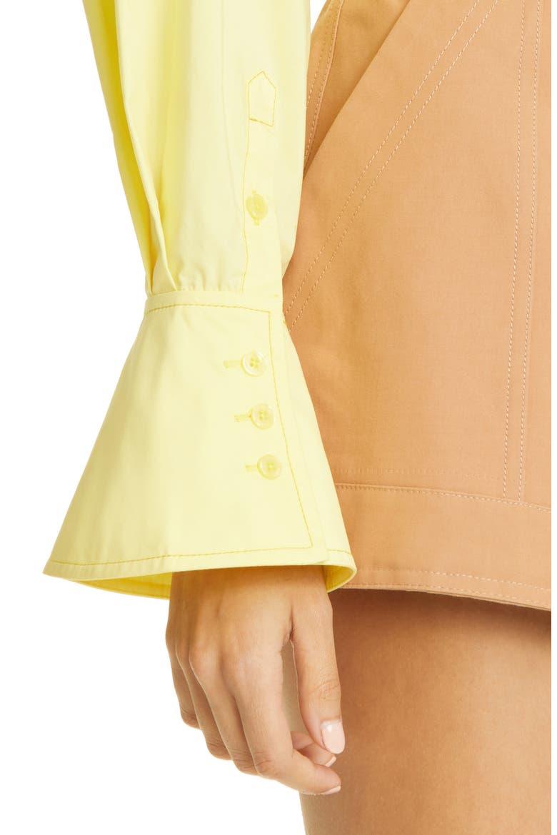 Blythe Cotton Blend Poplin Bubble Shirt, Alternate, color, LIMONCELLO