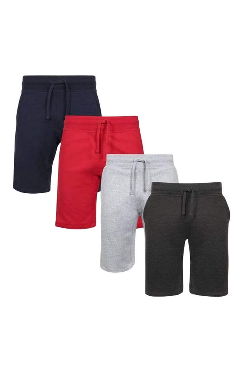 BenBen Mens 4 Pack French Terry Shorts Ultra Soft Feel, Main, color, Multicolor