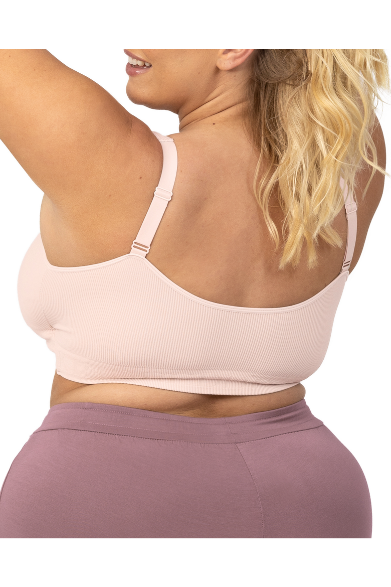 Busty Sublime Adjustable Crossover Nursing & Lounge Bra -Sizing Options from E-I Cup, Alternate, color, SOFT PINK