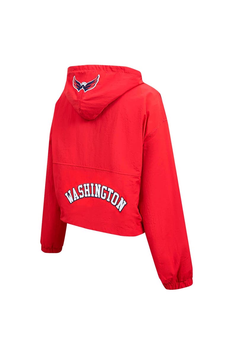 PRO STANDARD Women's Pro Standard Red Washington Capitals Classic Cropped Half-Zip Wind Jacket, Alternate, color, 
