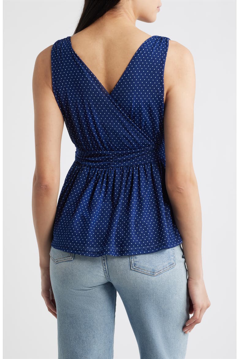 Sleeveless Peplum Top, Alternate, color, NAVY