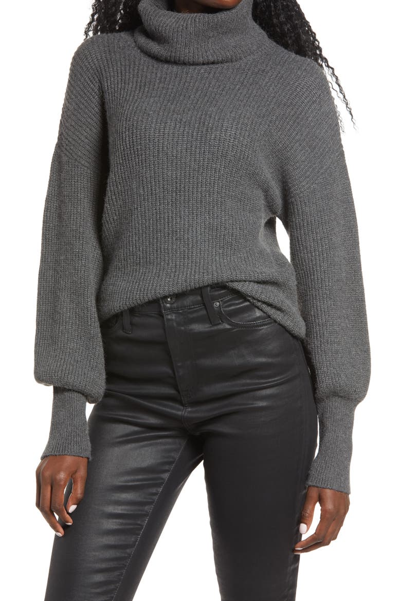 Turtleneck Sweater, Main, color, GREY MEDIUM CHARCOAL HEATHER