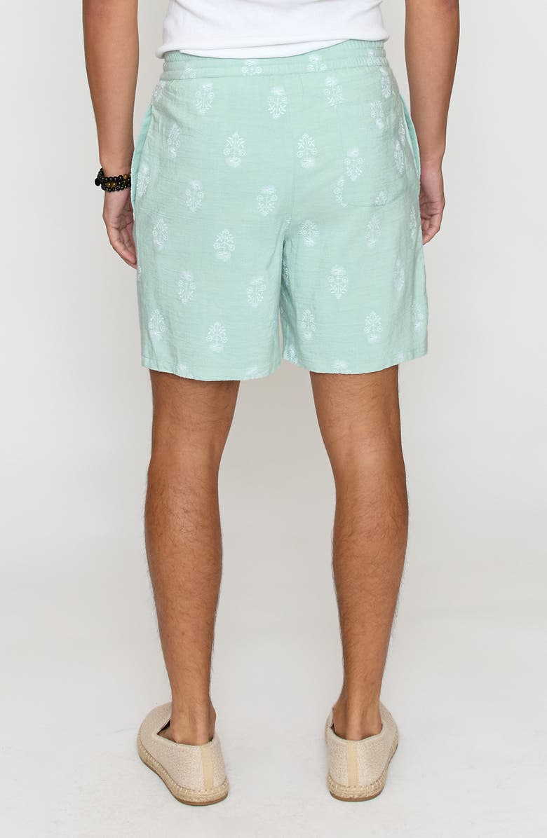 Raga Floral Embroidered Shorts, Alternate, color, Aqua