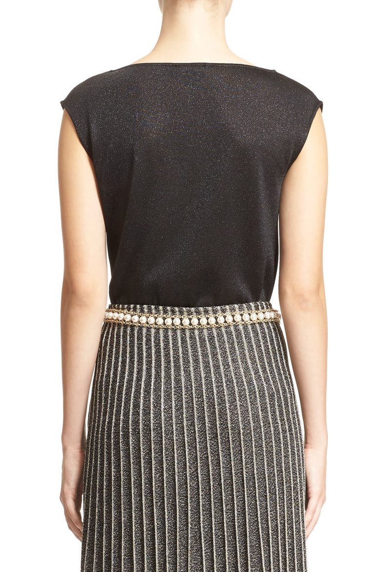 Liquid Satin & Shimmer Knit Top, Alternate, color, CAVIAR SHIMMER