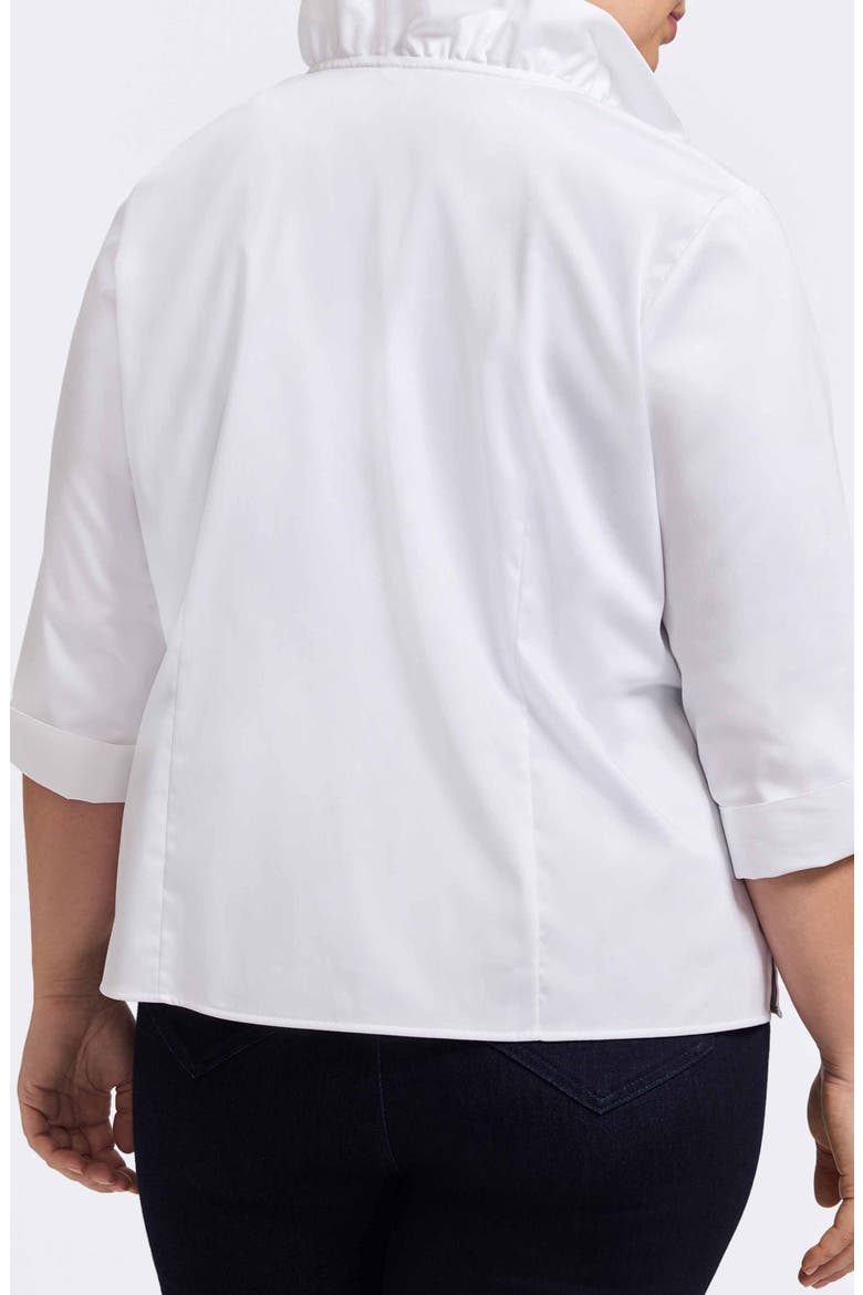 Edith Ruffle Button-Up Shirt, Alternate, color, WHITE