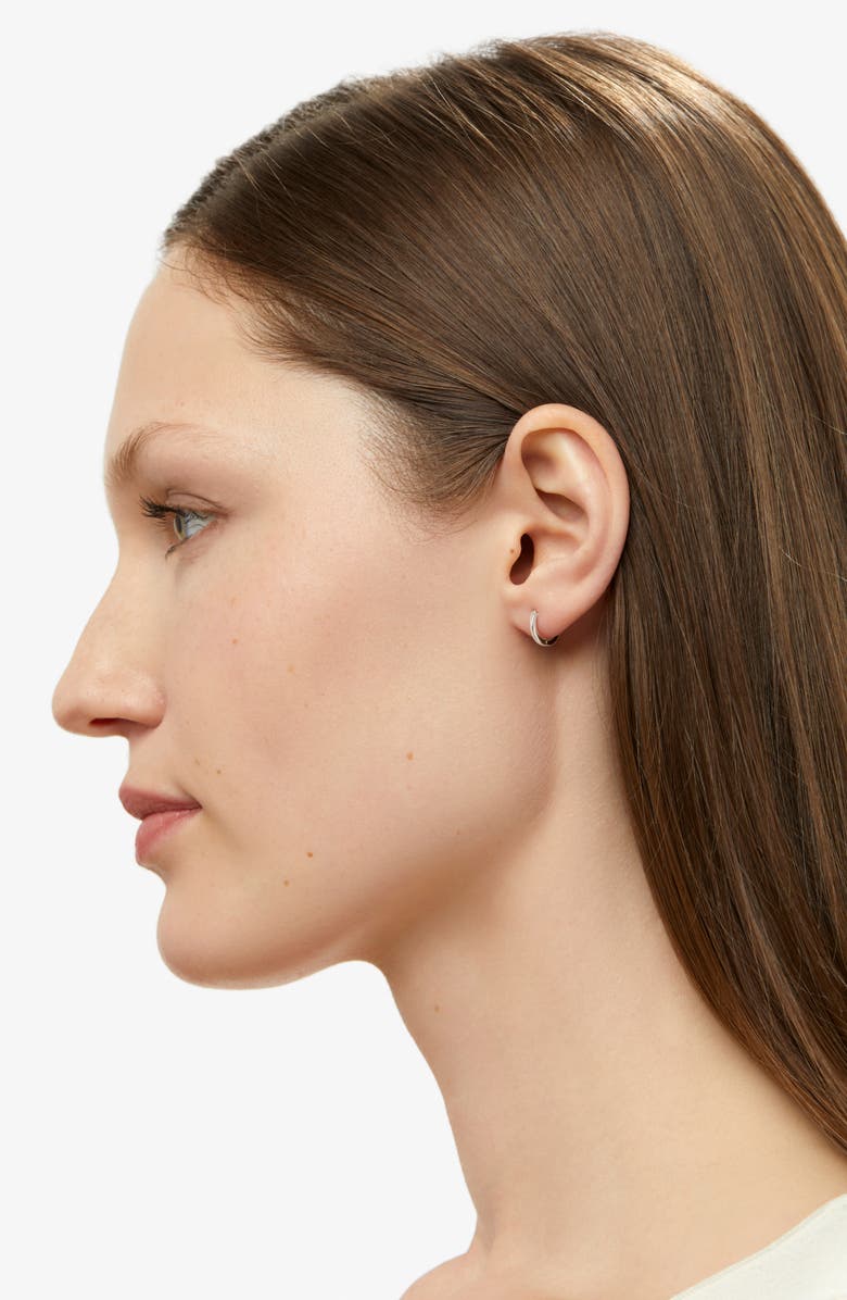 Ana Luisa Gold Huggie Hoop Earrings, Alternate, color, White Gold