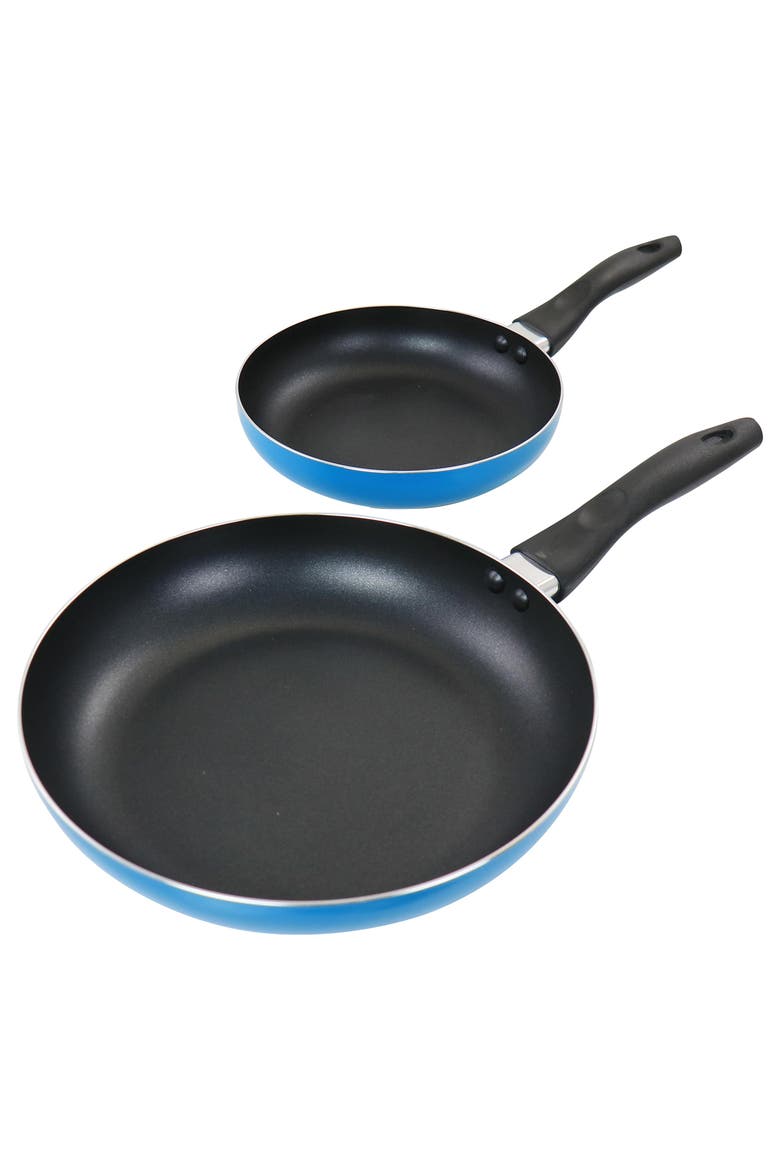 2 Piece 10 inch Aluminum Frying Pan, Main, color, Blue