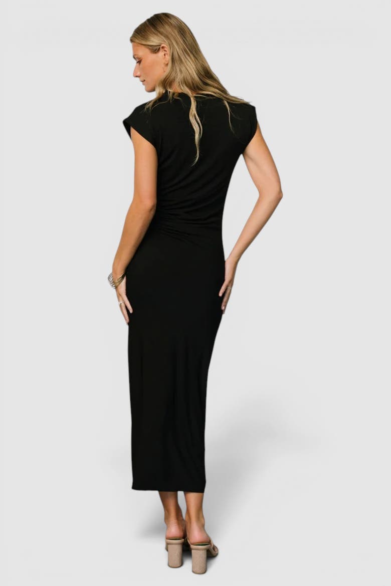 Sasha Ruched Maxi Dress, Alternate, color, Black
