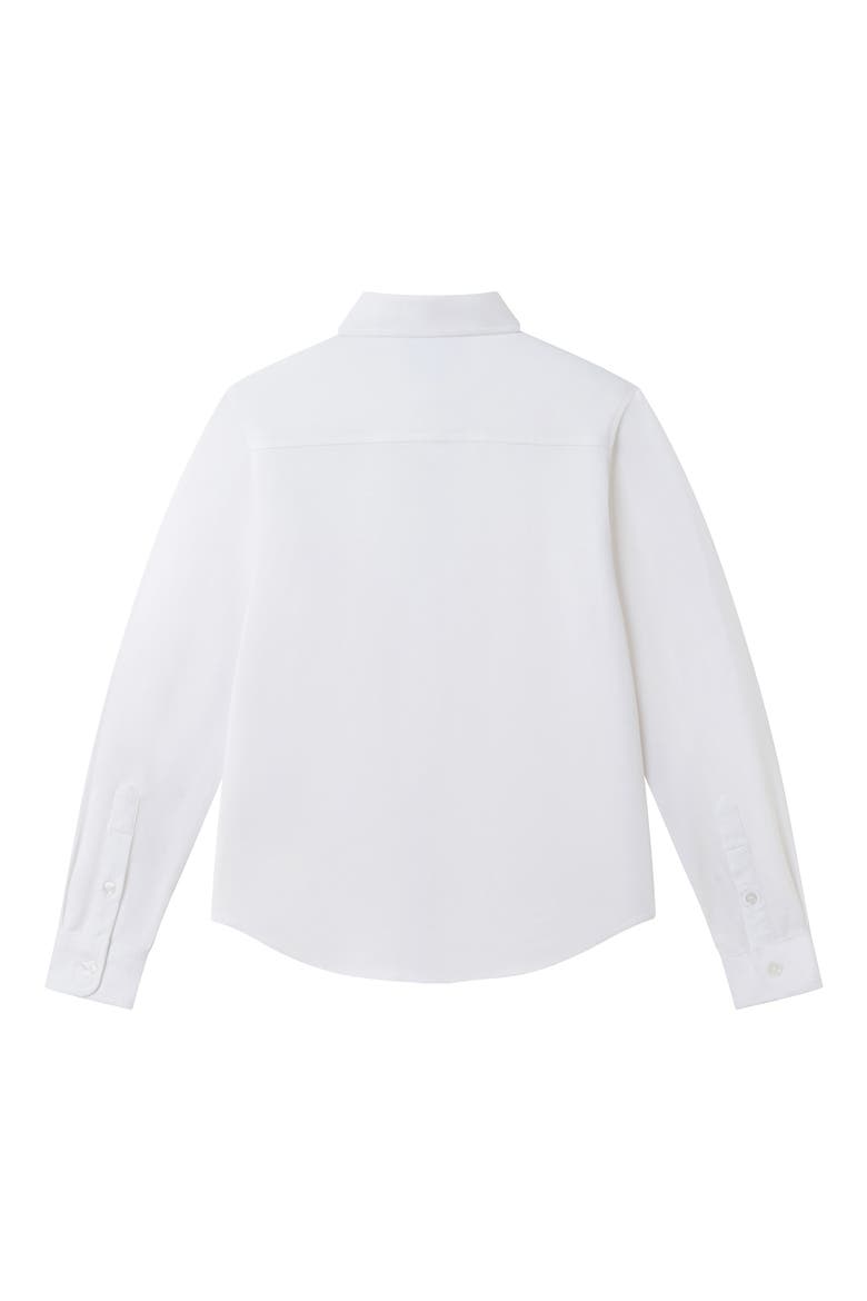 Kids' Stretch Cotton Blend Button-Up Shirt, Alternate, color, WHITE PIQUE