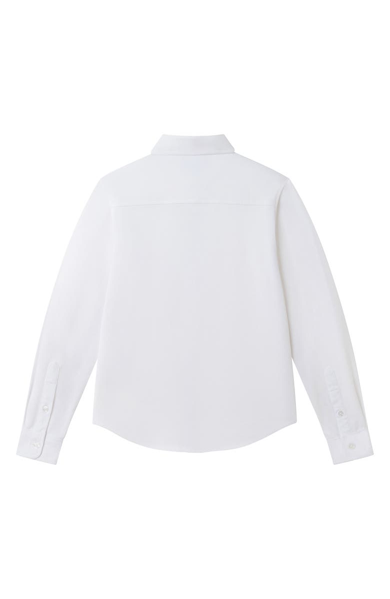 Andy & Evan Kids' Stretch Cotton Blend Button-Up Shirt, Alternate, color, White Pique