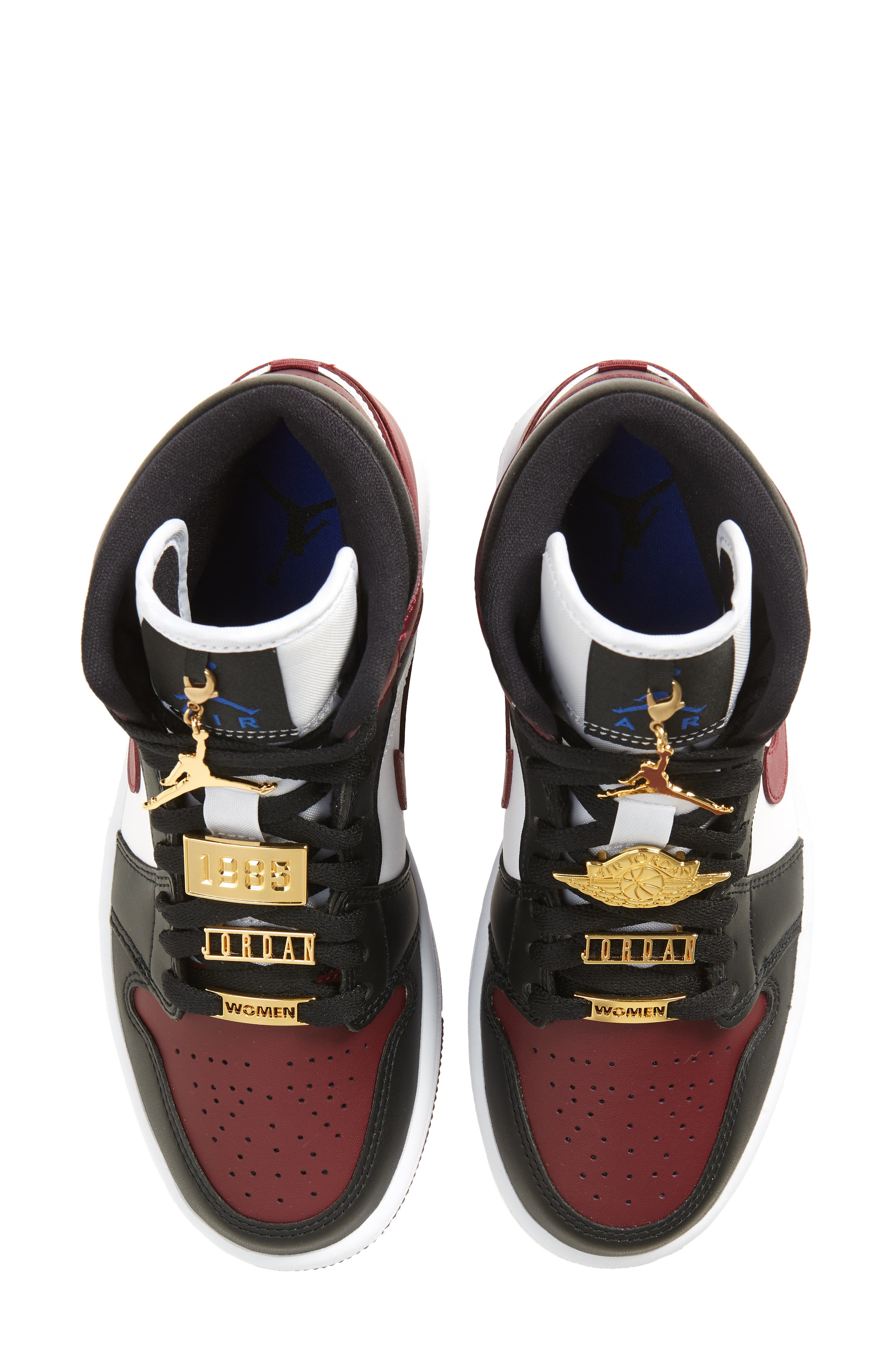 Air Jordan 1 Mid SE Sneaker, Alternate, color, BLACK/ WHITE/ HYPER ROYAL