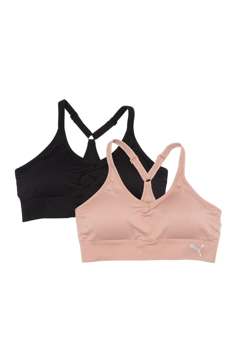 PUMA Seamless Y-Back Sports Bra - Pack of 2, Main, color, 