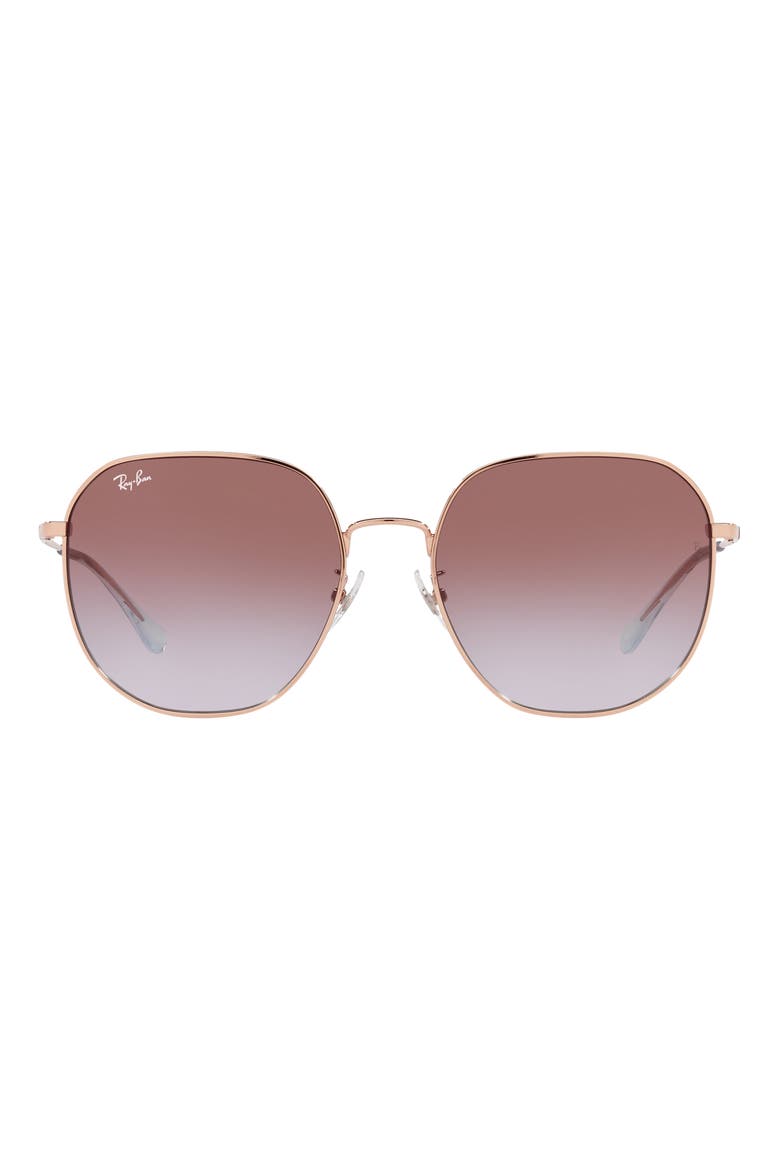 60mm Gradient Round Sunglasses, Main, color, ROSE GOLD BLUE GRADIENT VIOLET