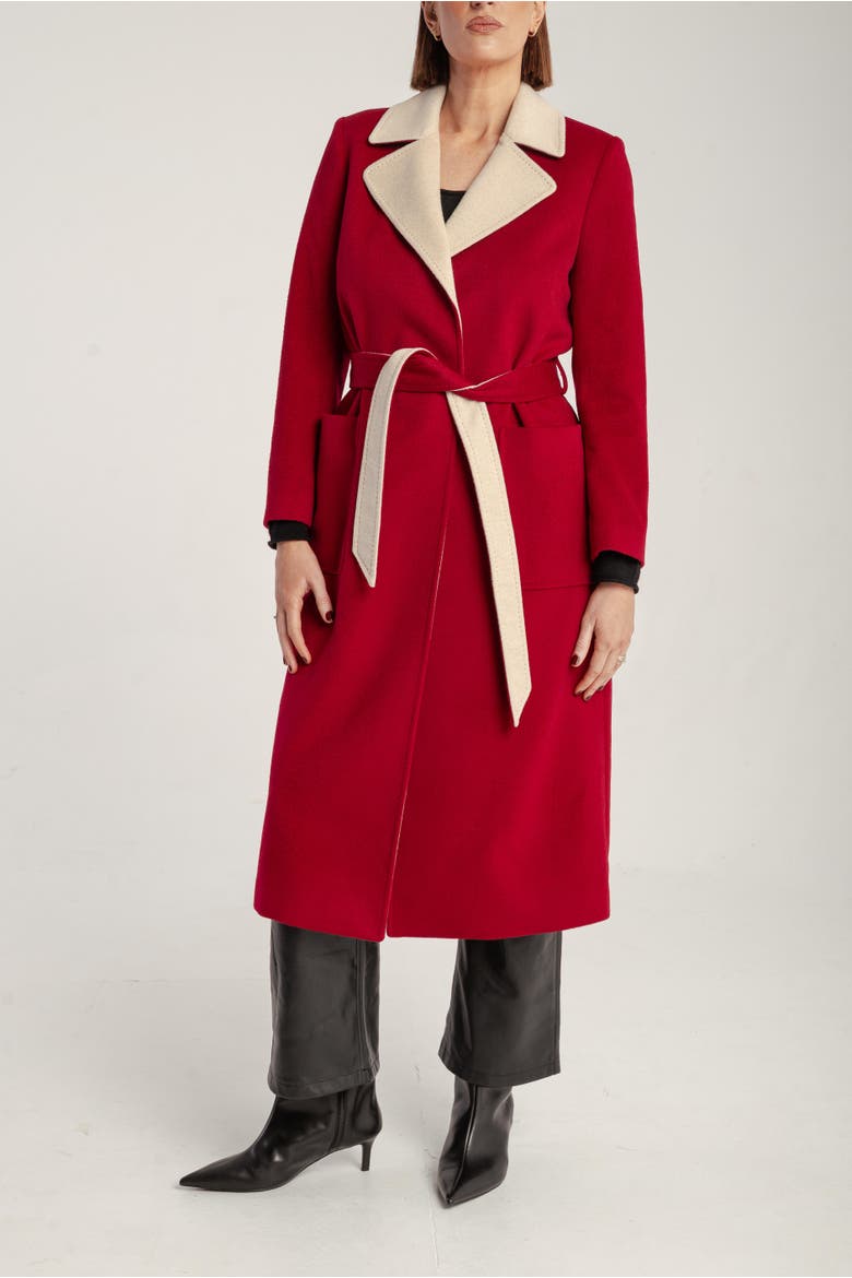 Cashmere Belted Wrap Coat, Alternate, color, V2_bordeaux_cream
