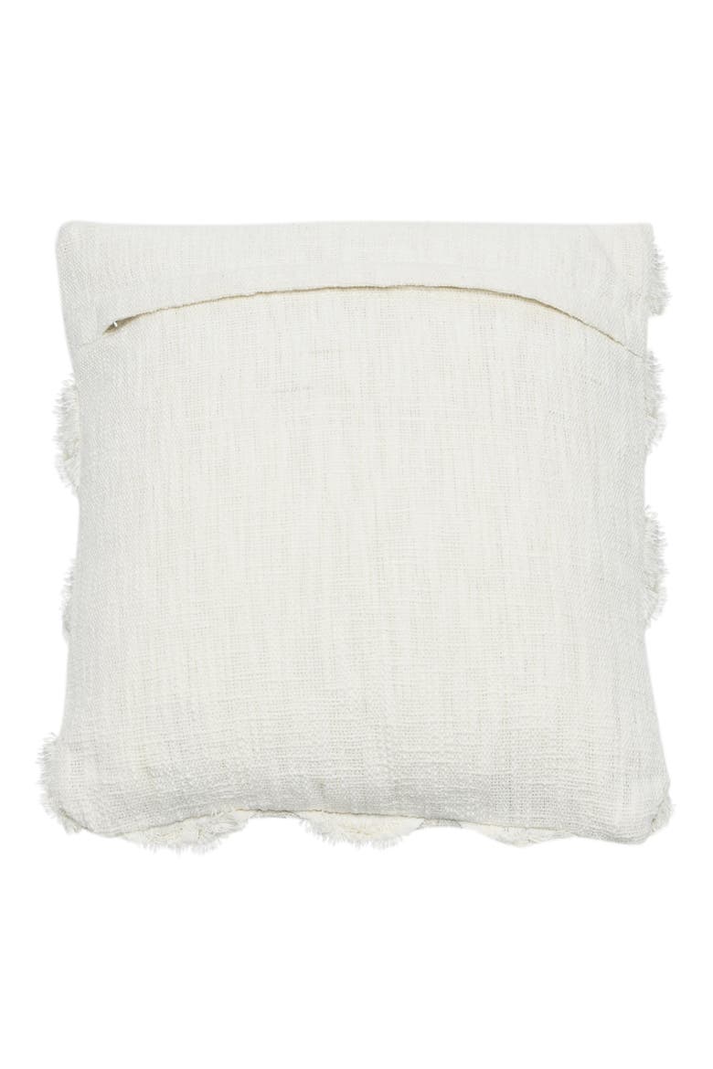 Cotton Tufted Chenille Pillow with Scallop Pattern, White, Alternate, color, White