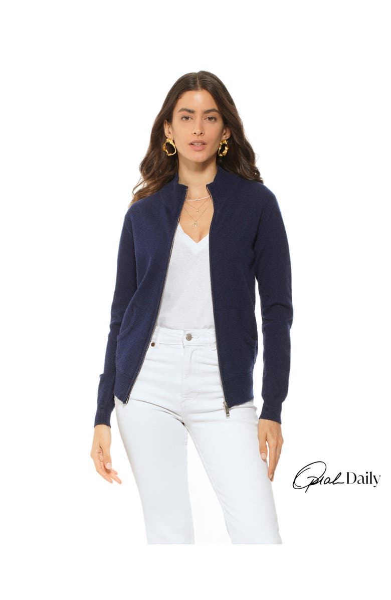 Monticelli Cashmere Pure Cashmere Zip Cardigan, Main, color,