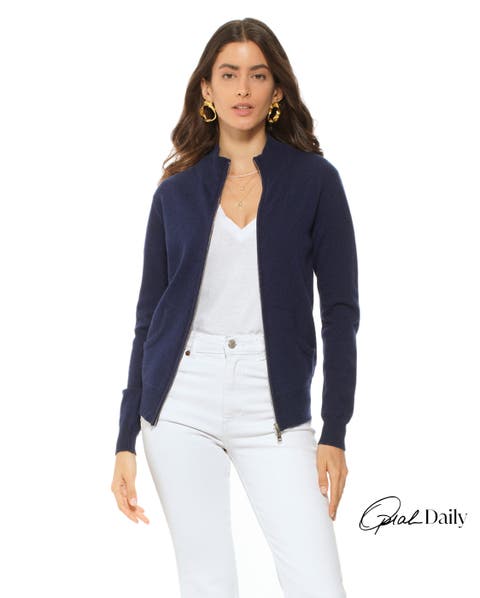 Pure Cashmere Zip Cardigan