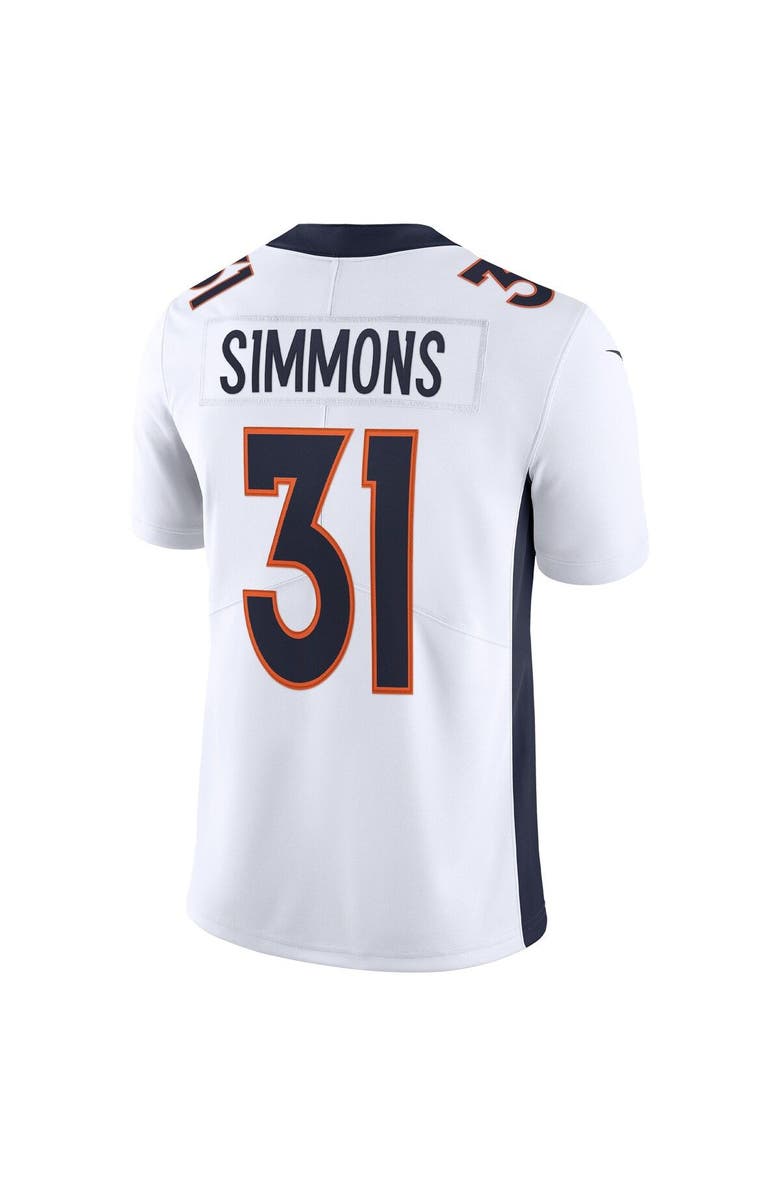 Nike Men's Nike Justin Simmons White Denver Broncos Vapor Limited Jersey, Alternate, color, 