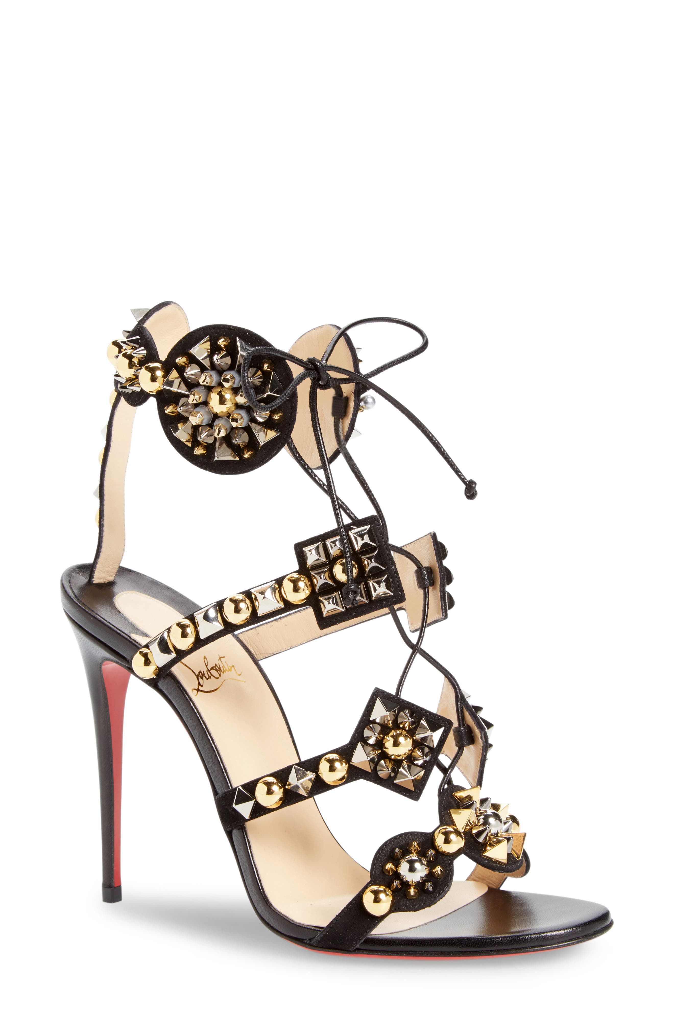 Christian Louboutin Kaleikita Lace-Up Sandal, Main, color, 