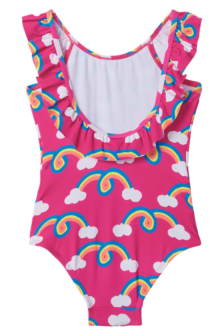 Kids' Rainbow Arch Ruffle One-Piece Swimsuit, Alternate, color, PURPLE