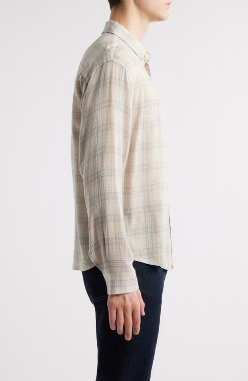Frame Regular Fit Plaid Shirt In Cream Plaid