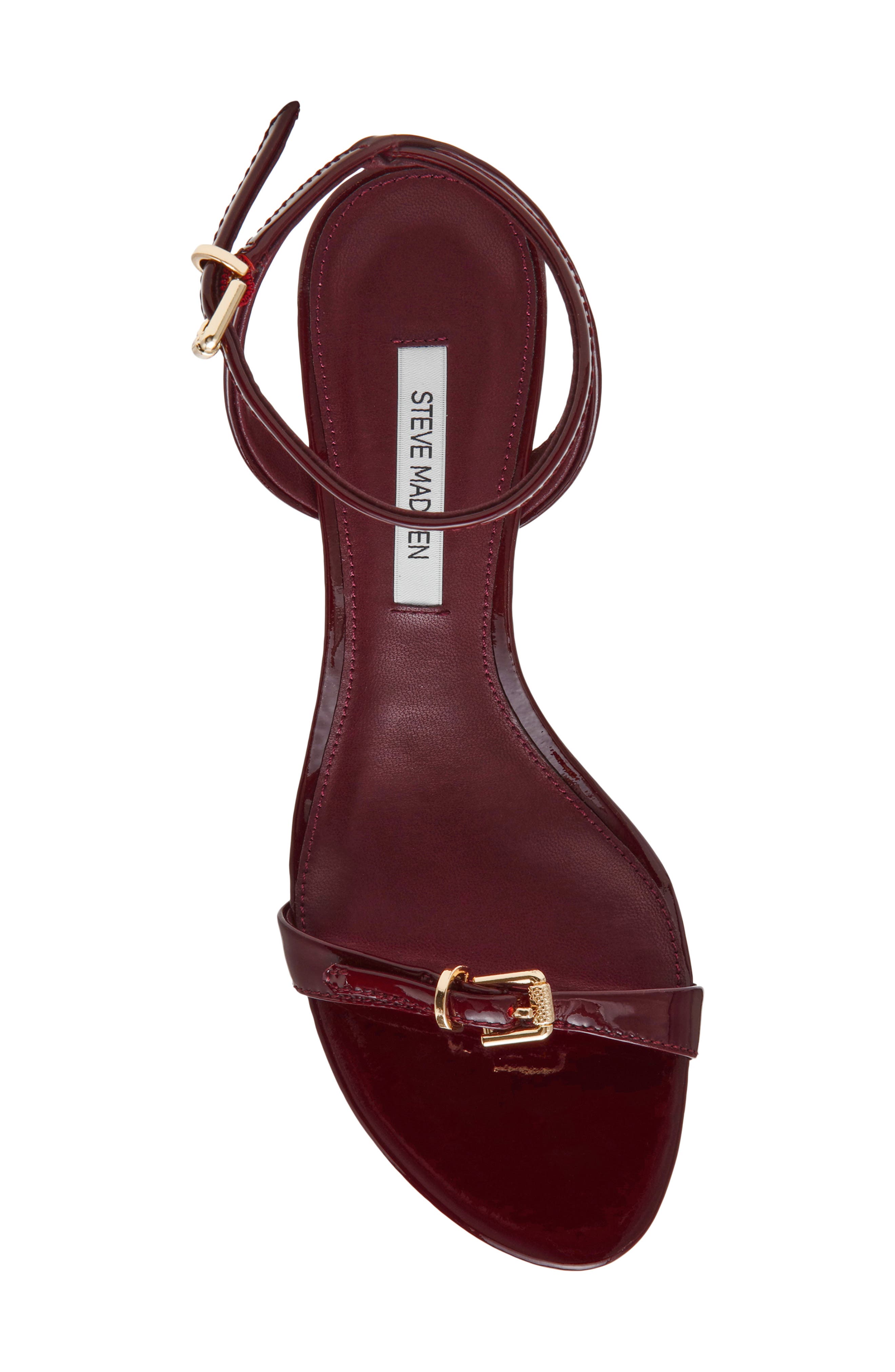 Zaloma Ankle Strap Wedge Sandal, Alternate, color, BURGUNDY PATENT