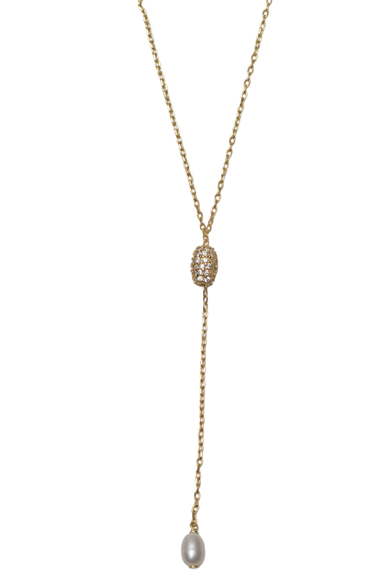 Argento Vivo Sterling Silver Faux Pearl Drop Fire Ball Y-Necklace
