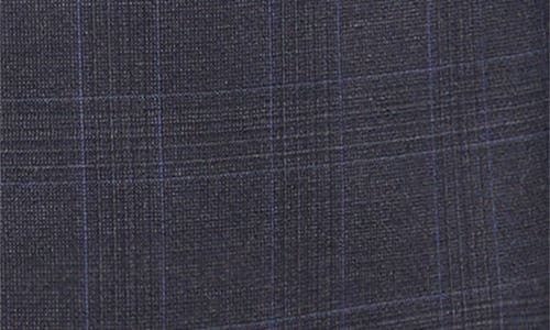 Emporio Armani Charcoal Grey Plaid Wool Suit In Blue