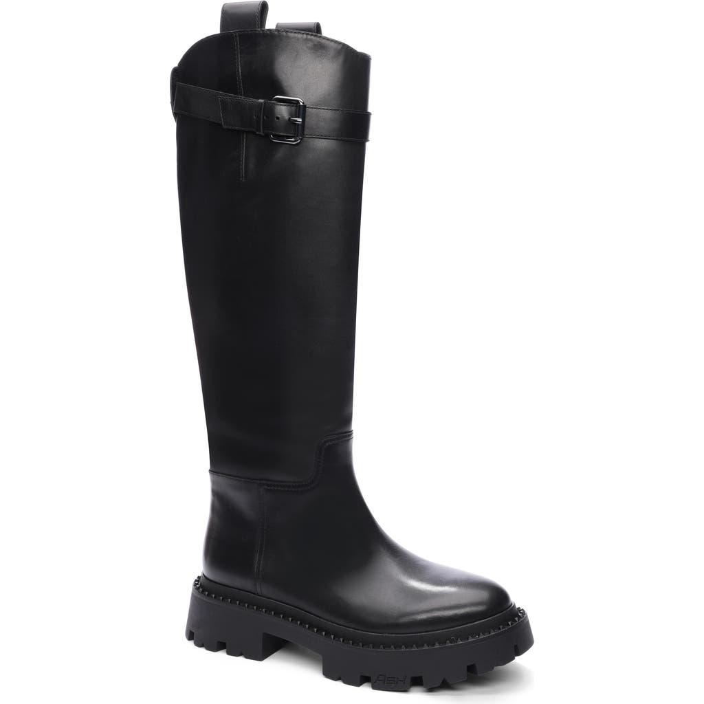Ash Galaxy Lug Riding Boot In Black