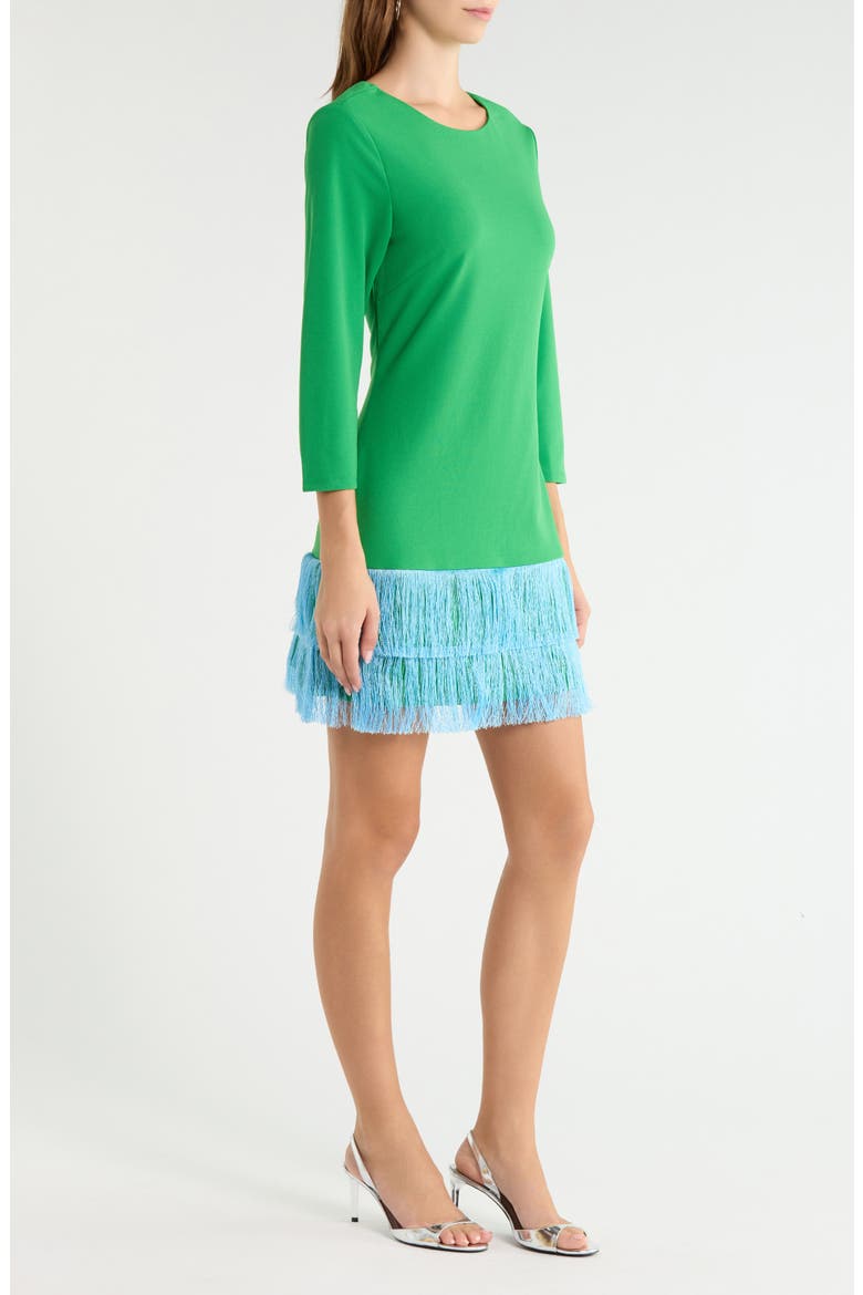 Venetia Fringe Hem Minidress, Alternate, color, KELLY