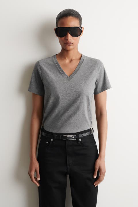 Cotton V-neck T-shirt