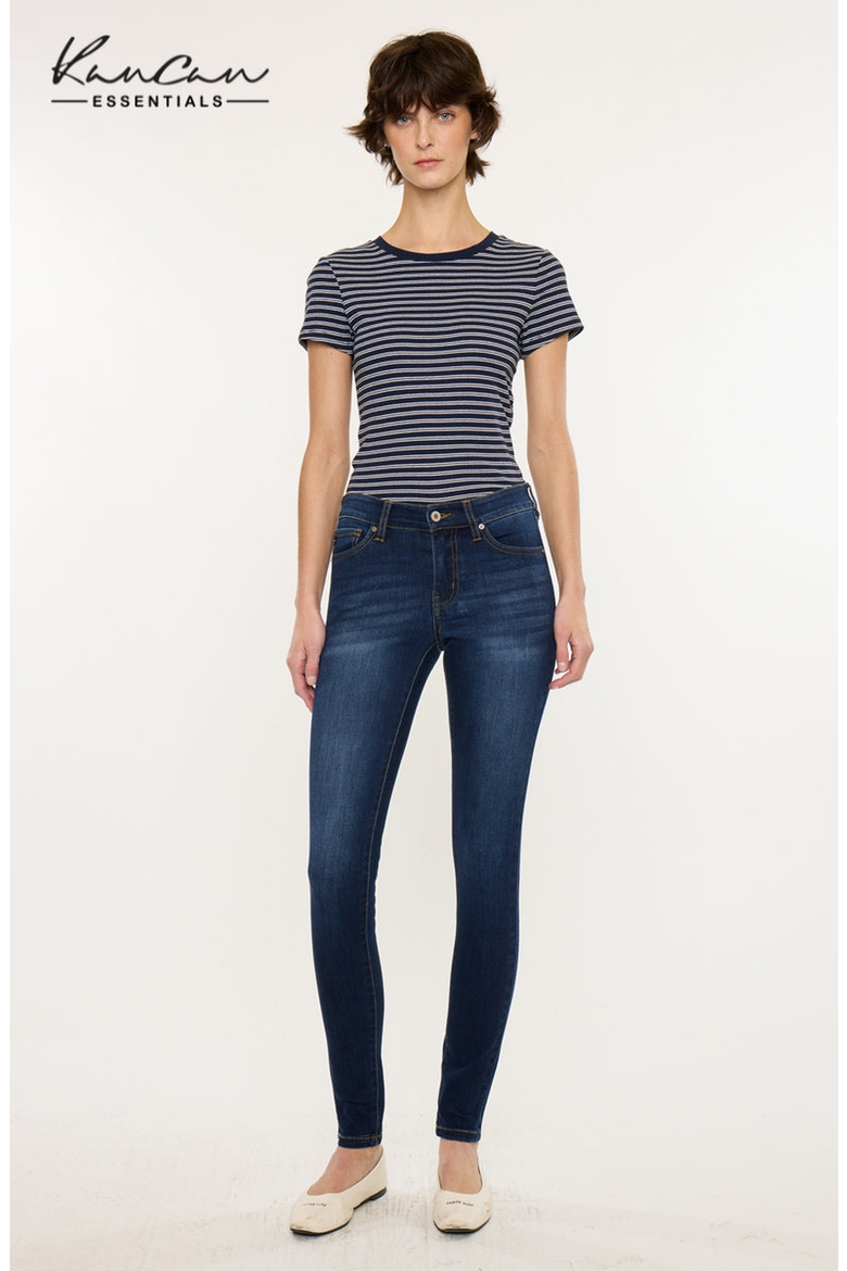 Madison Essentials Mid Rise Super Skinny, Main, color, Dark Wash